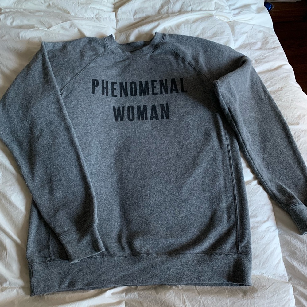 PHENOMENAL WOMAN gray crewneck sweatshirt like new